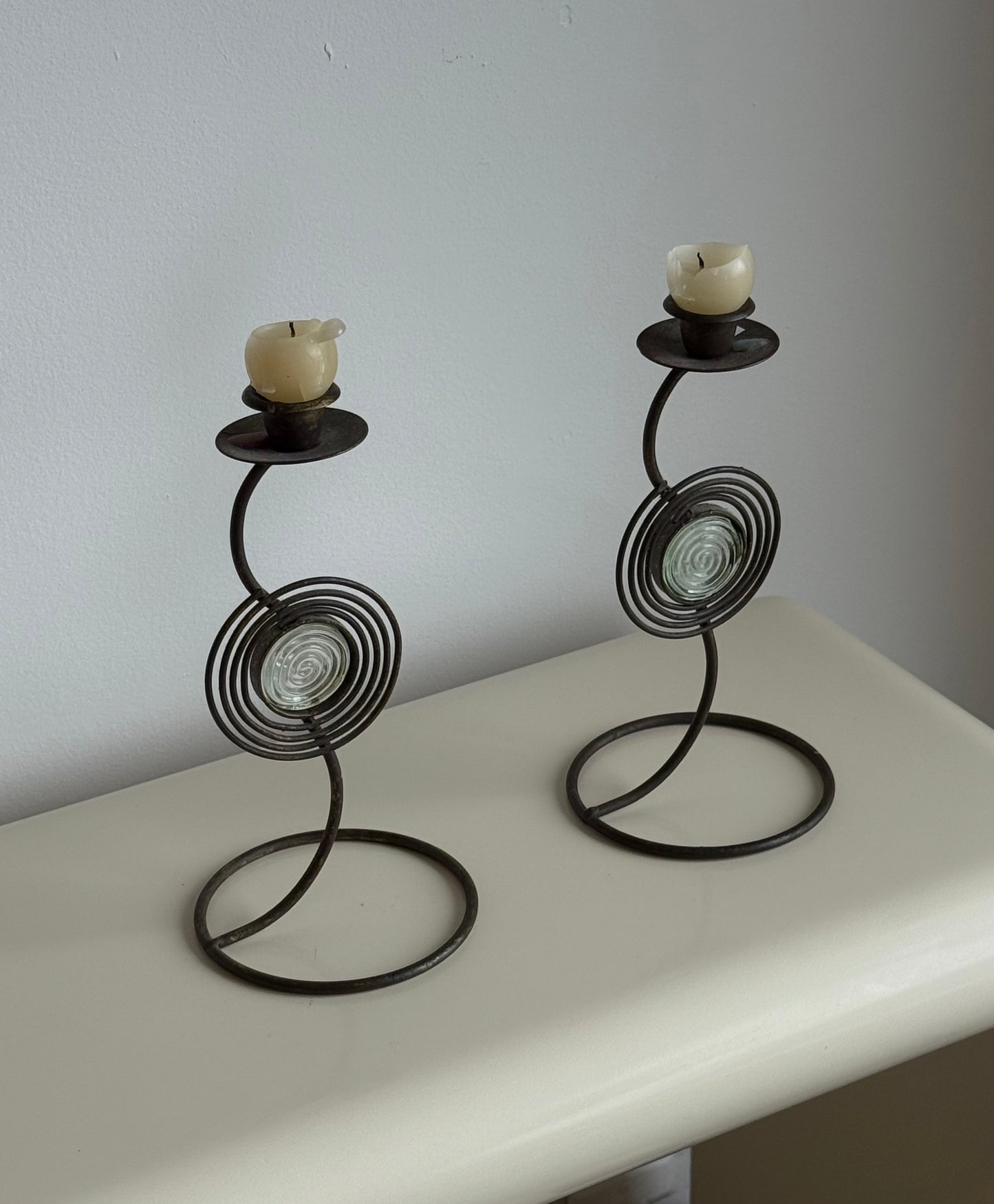 POST MoD Metal & Glass Squiggle Candle Holder