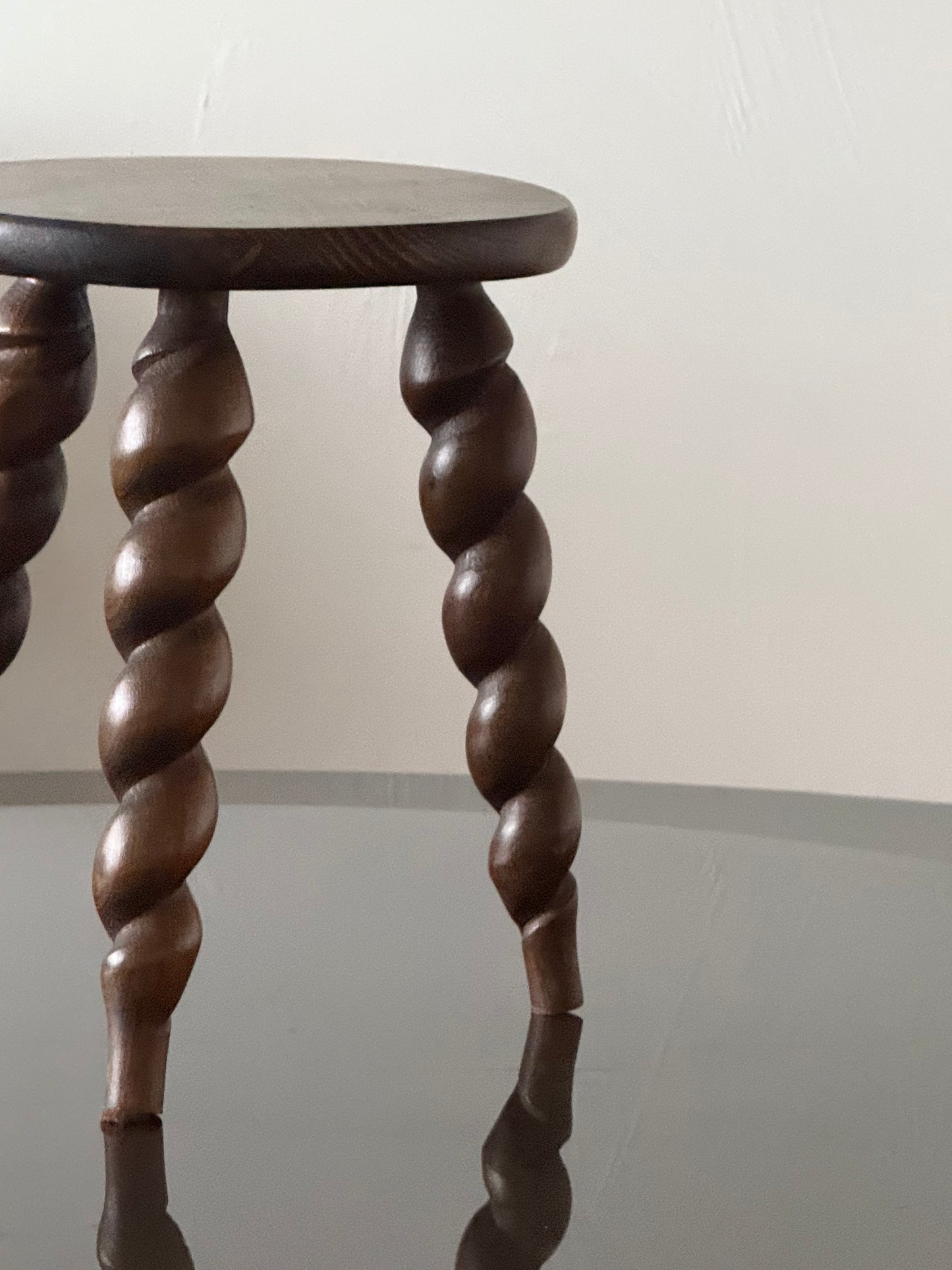 1960s/ 1970s FRENCH SPIRAL TRIPOD TABLE