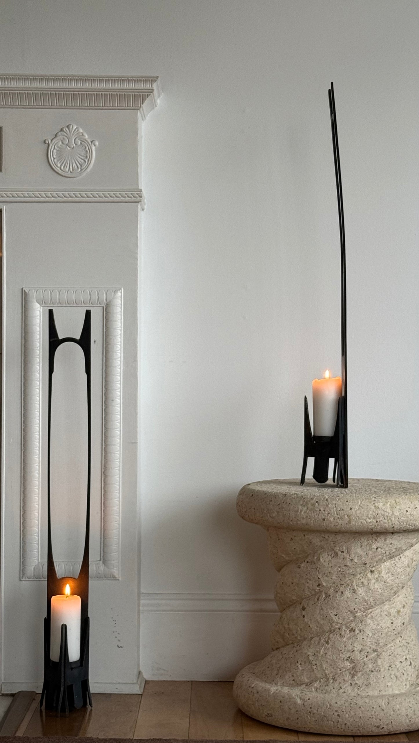 BRUTALIST IRON CANDLEHOLDERS