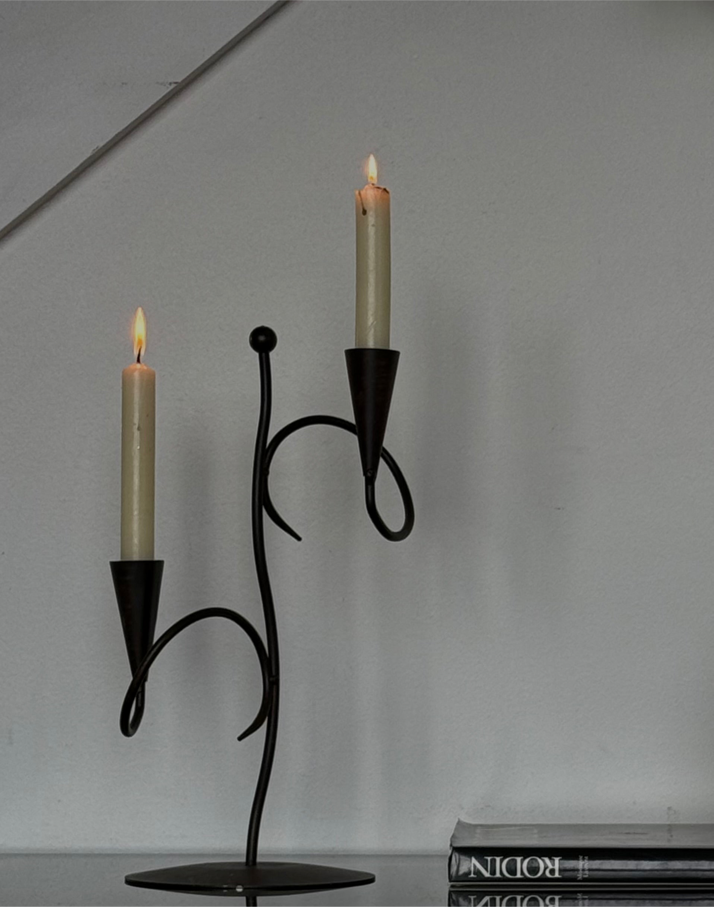 VINTAGE IRON CANDELABRA