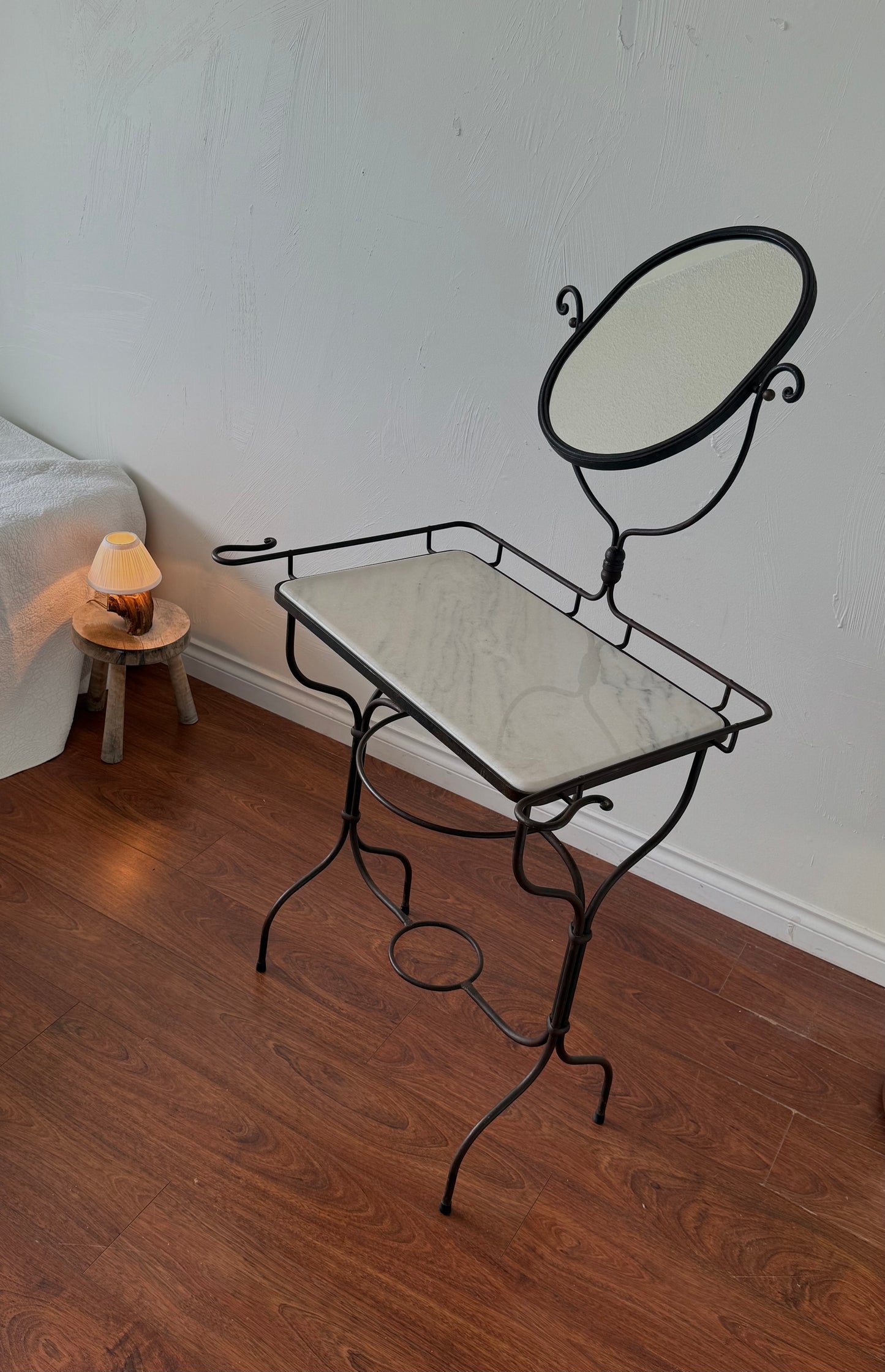 ANTIQUE MARBLE & IRON Washstand