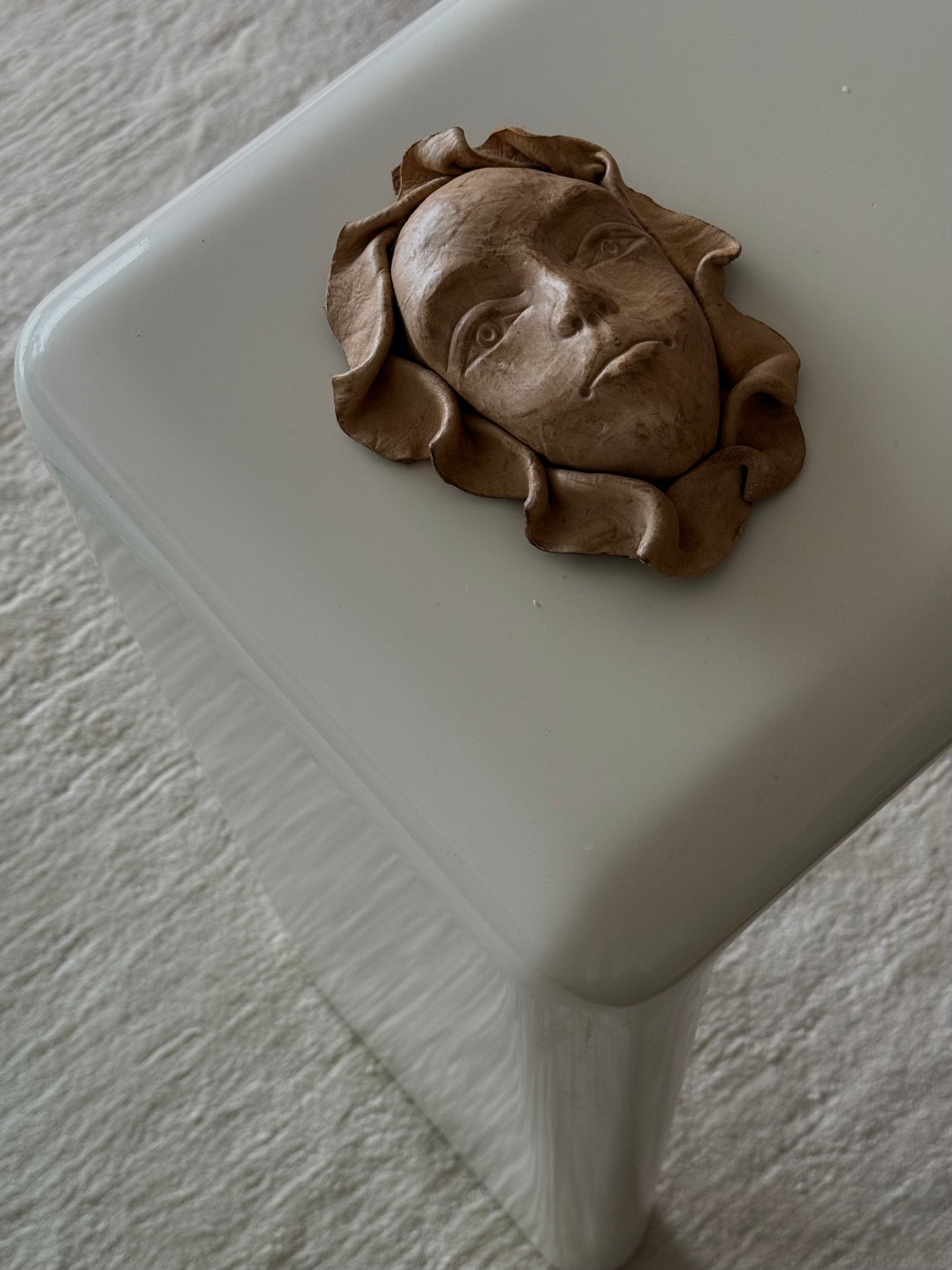 VINTAGE LEATHER FACE WALL ART