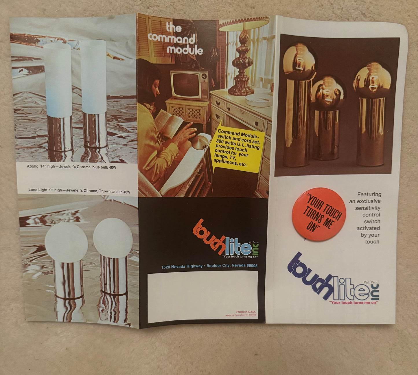 C.1970s GLASS ORB & CHROME Touchlite Lamps