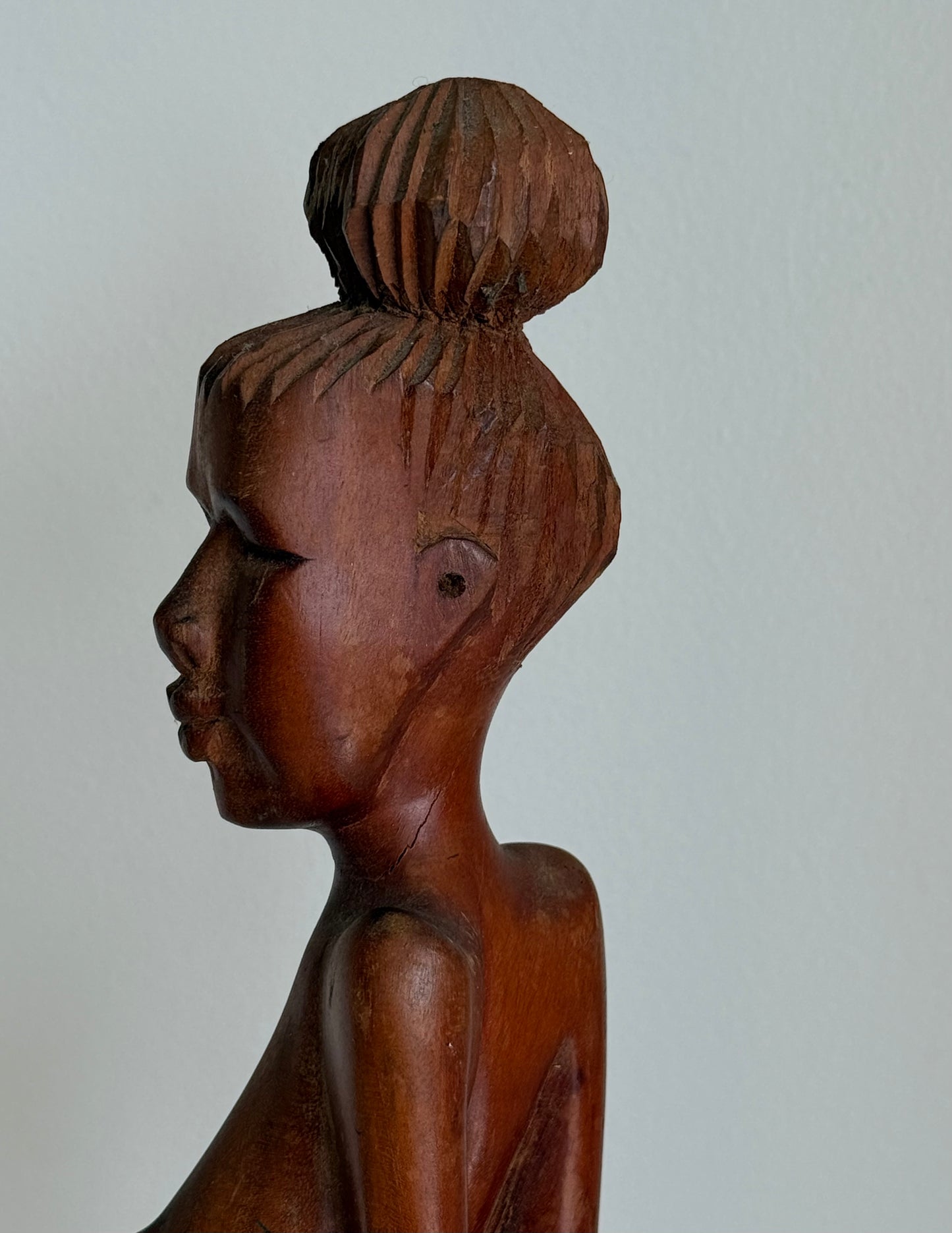 CUBAN FEMALE WOODEN SCULPTURE