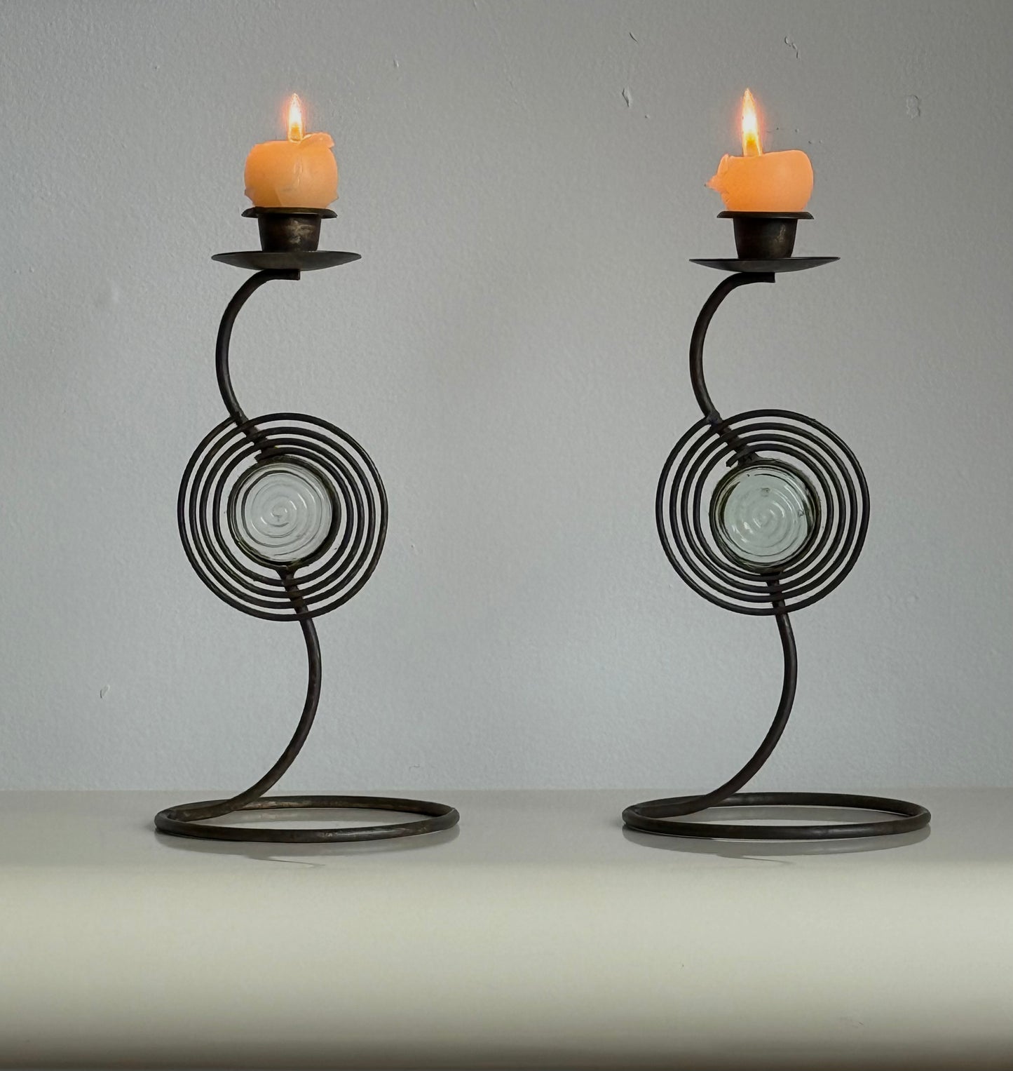 POST MoD Metal & Glass Squiggle Candle Holder