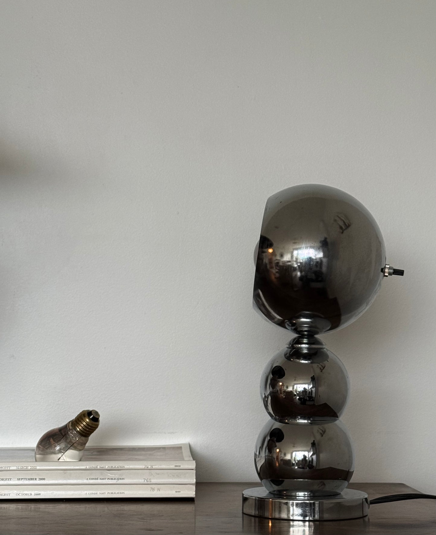 1970s CHROME EYEBALL LAMP