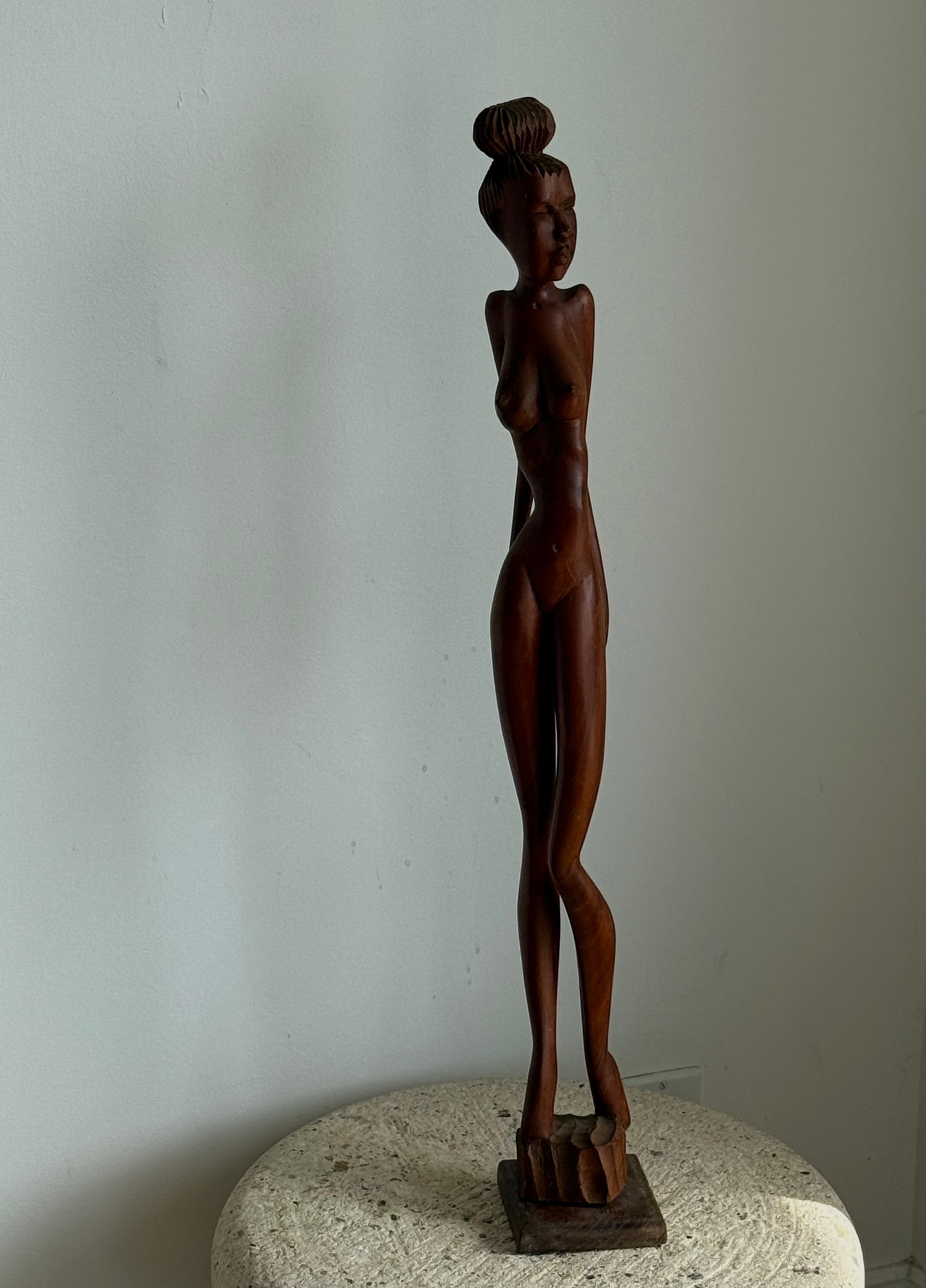 CUBAN FEMALE WOODEN SCULPTURE