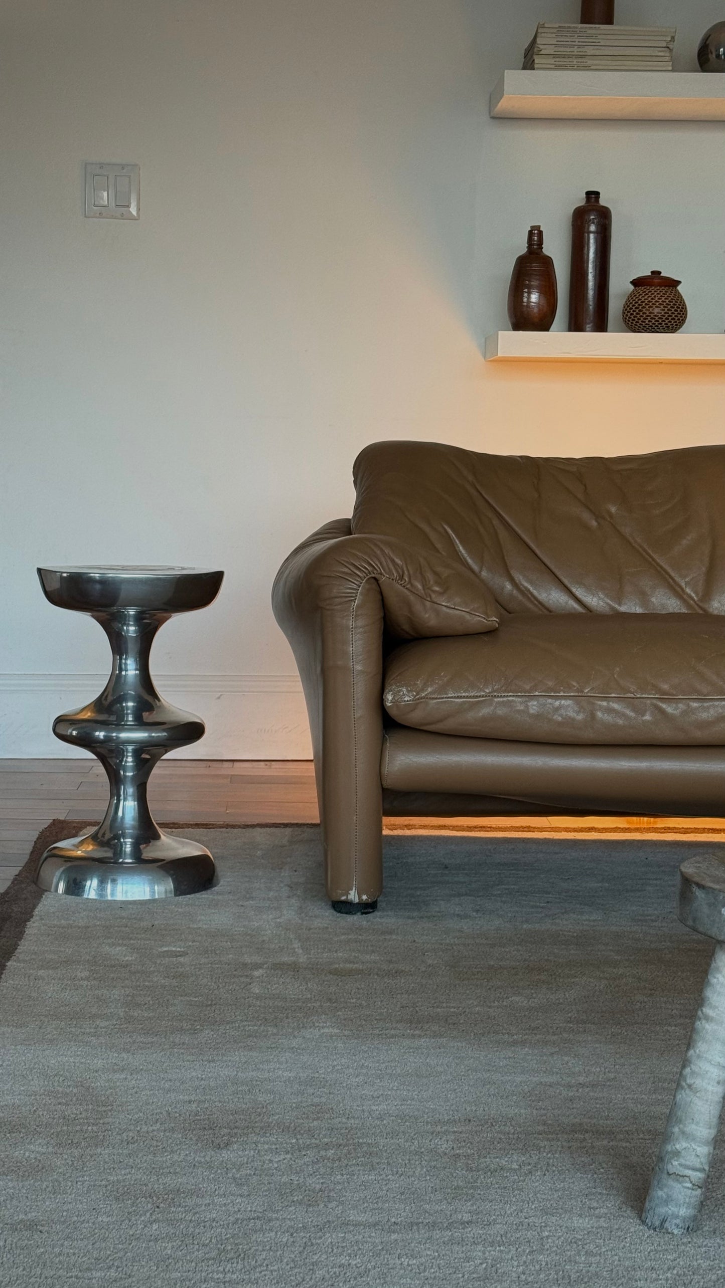 VINTAGE ALUMINUM SCULPTURAL TABLE