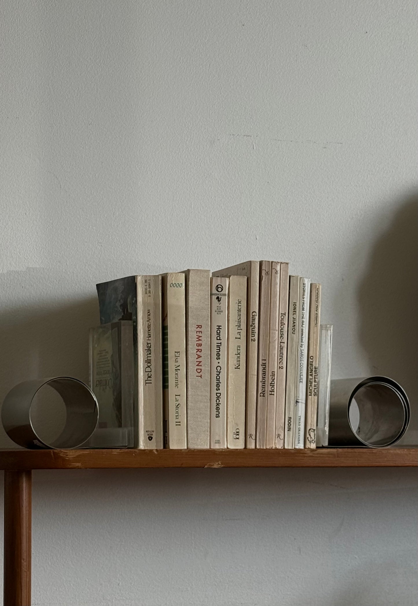 MCM LUCITE & STEEL BOOKENDS
