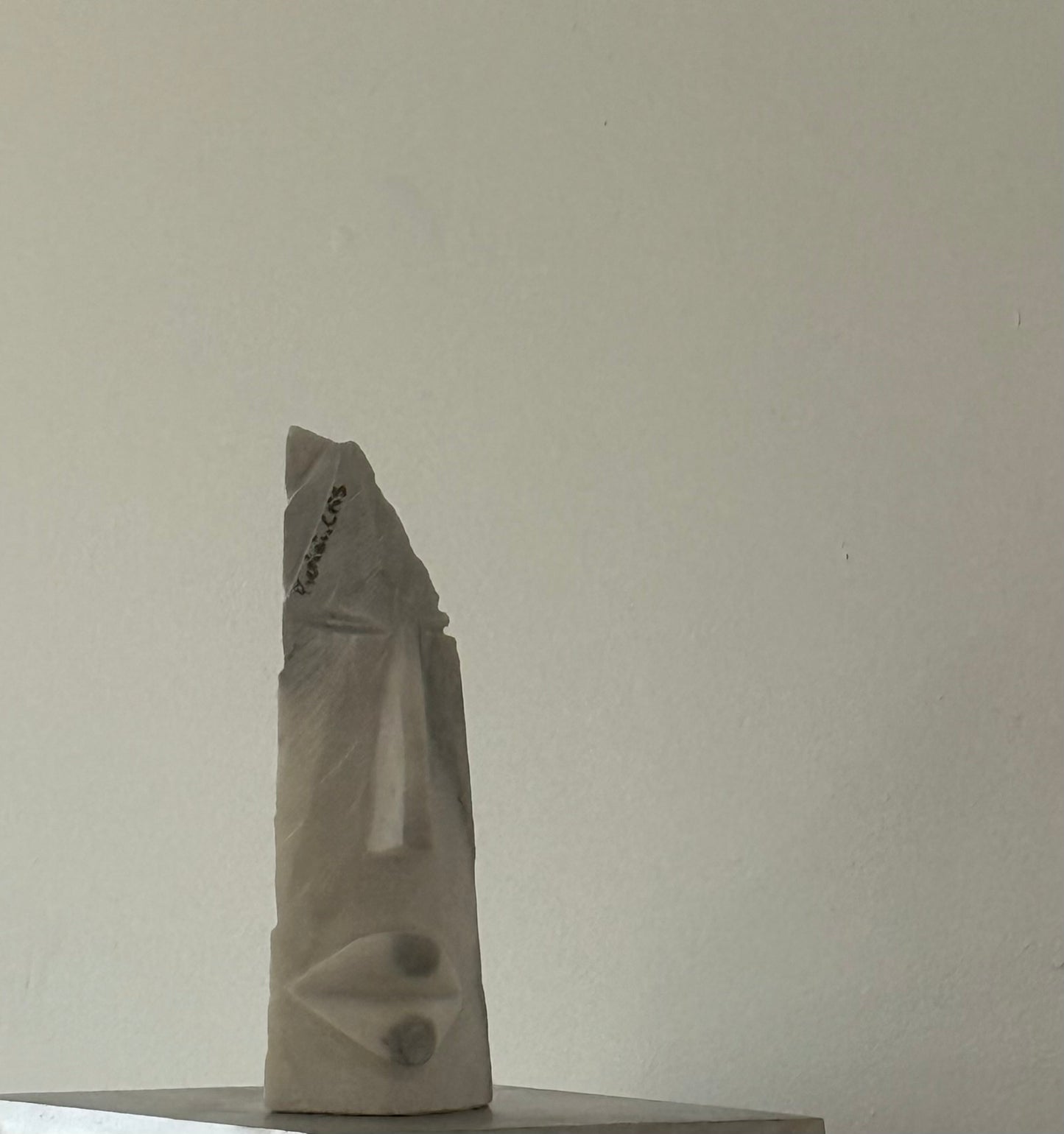 MARBLE  Moai statue signed "Piccini.Cris