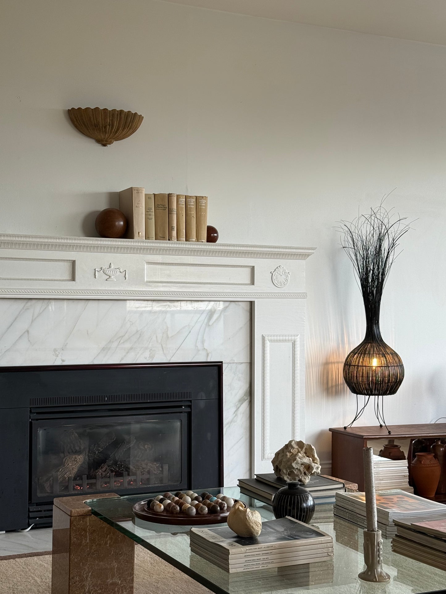 Rattan onion floor lamp