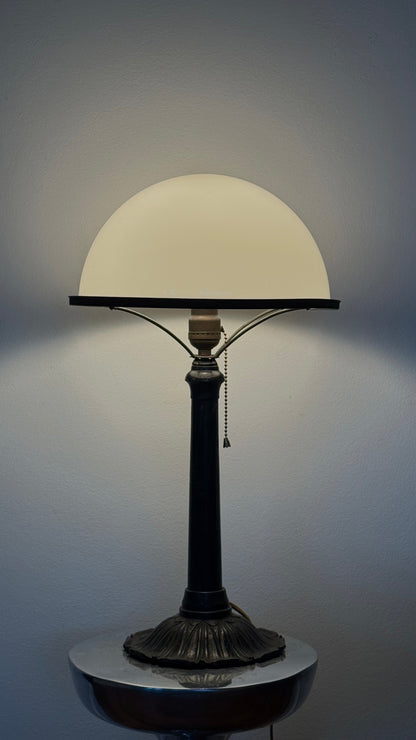 1930s IRON & GLASS TABLE LAMP