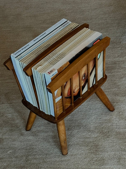 VINTAGE Spindle Style  Wooden Magazine Holder
