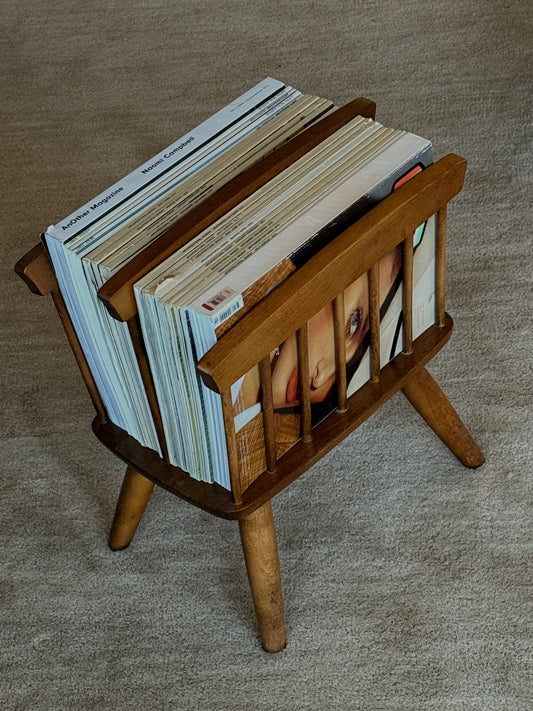 VINTAGE Spindle Style  Wooden Magazine Holder
