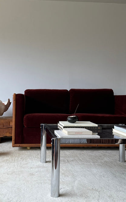 MCM Chrome with Glass Top Coffee Table