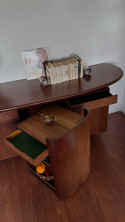1970s DANISH SIDEBOARD with BAR CART