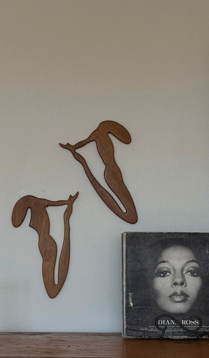 1970s WOOD NUDE WALL ART