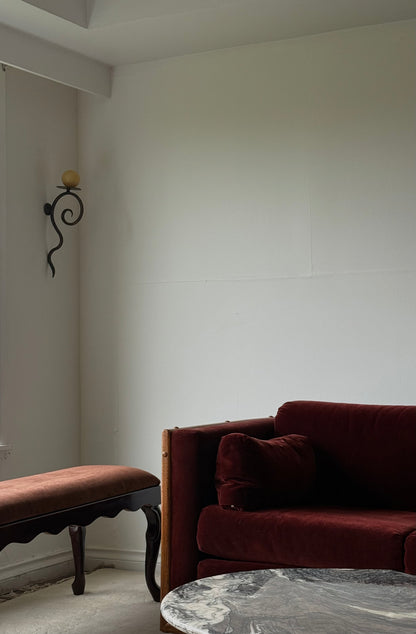 Vintage Reupholstered Wooden Bench