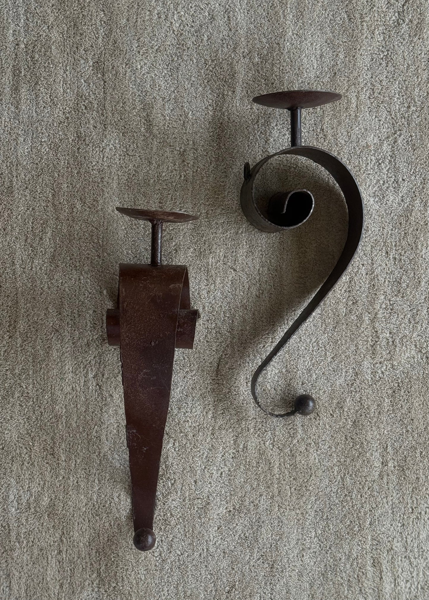 Post Mod Metal Wall Sconce Candle Holders