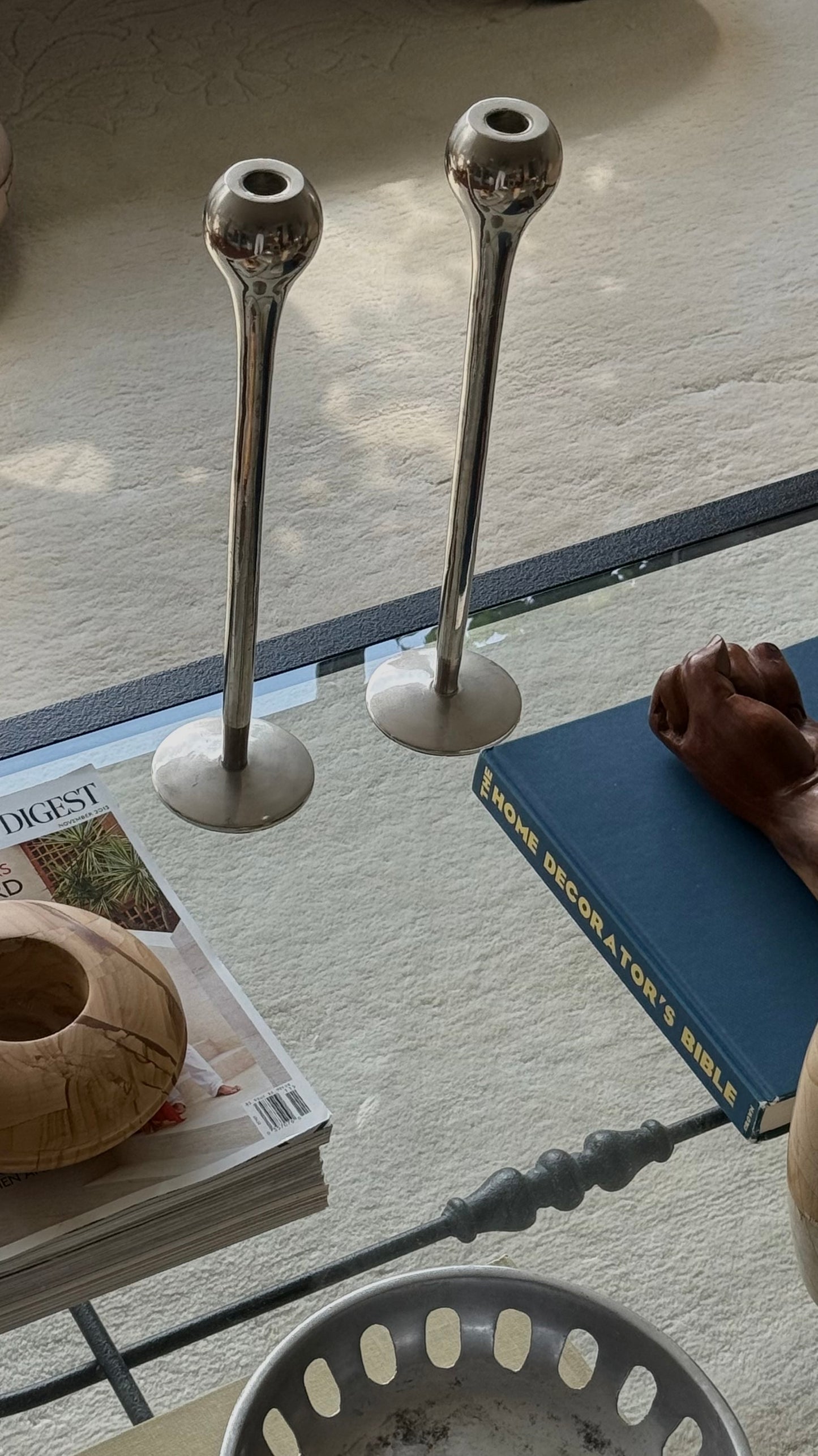 Modernist Aluminum candle holders