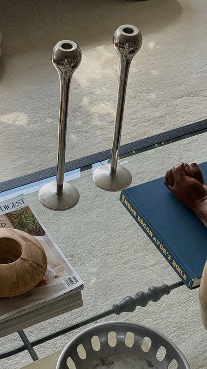Modernist Aluminum candle holders