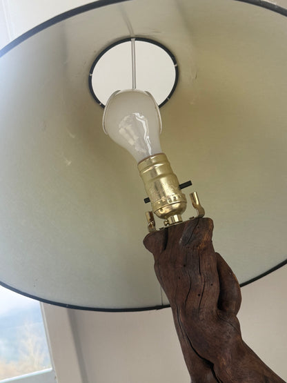 VINTAGE Burl Wood Lamp