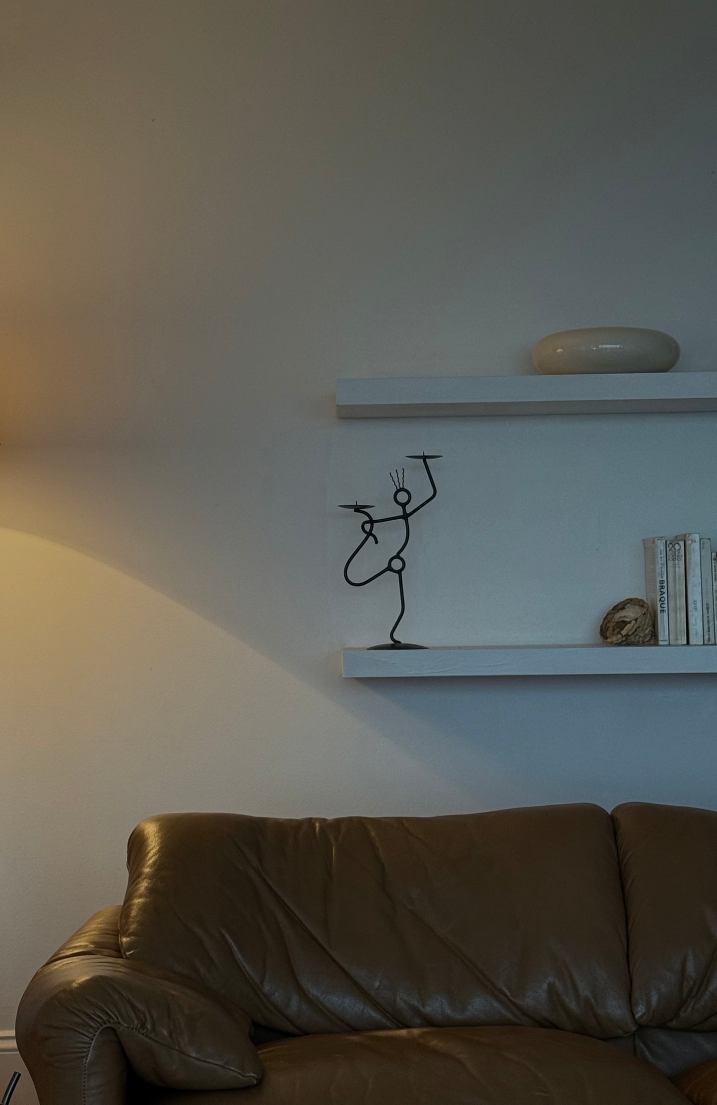 VINTAGE MODERNIST IRON candle holder