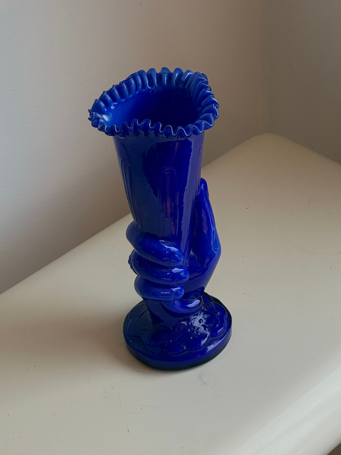 Antique Victorian BLUE hand Vase