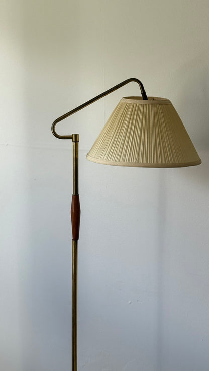 C.1960s Brass and Wood Lamp
