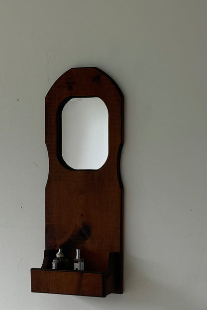 VINTAGE HANDCRAFTED WOODEN MIRROR