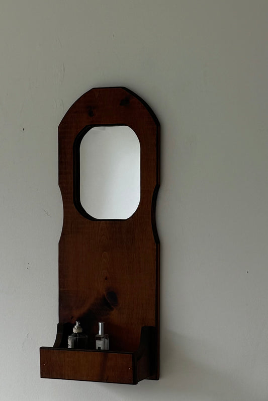 VINTAGE HANDCRAFTED WOODEN MIRROR