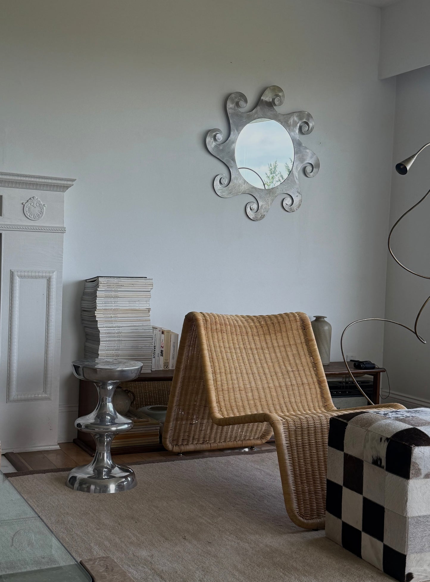 VINTAGE ALUMINUM SCULPTURAL TABLE