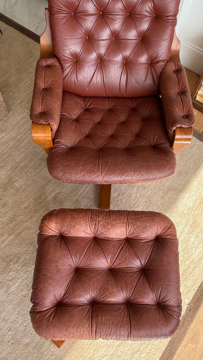 MCM Lounger and Ottoman