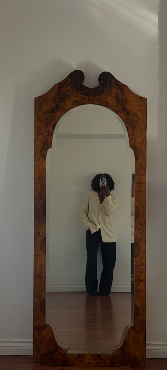 ART DECO BURL WOOD MIRROR