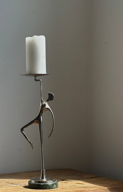 VINTAGE Silver plated Sculptural Candleholder