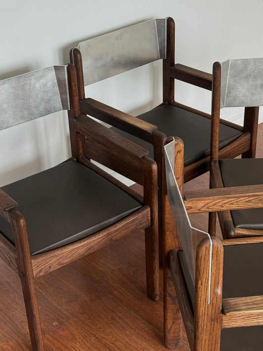 Vintage OAK & Aluminum Chairs
