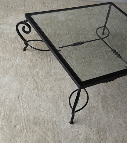 Art Nouveau Wrought Iron Coffee Table