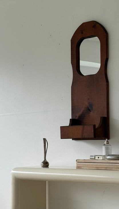 VINTAGE HANDCRAFTED WOODEN MIRROR