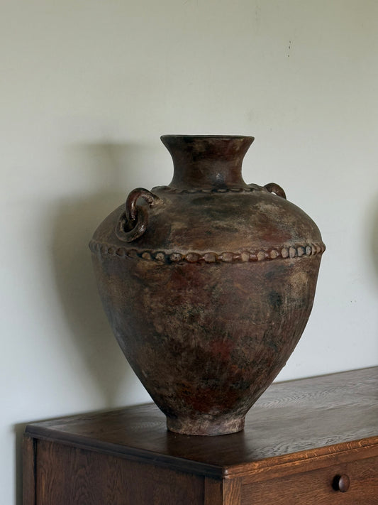 VINTAGE CLAY AMPHORA VESSEL