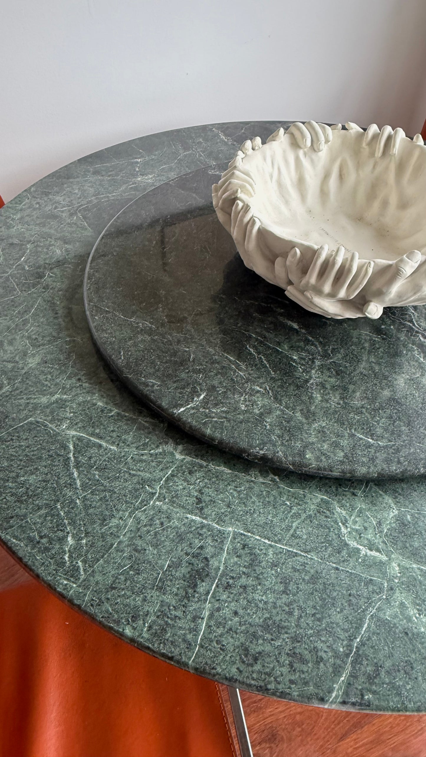1980s VERDE ALPI MARBLE TABLE