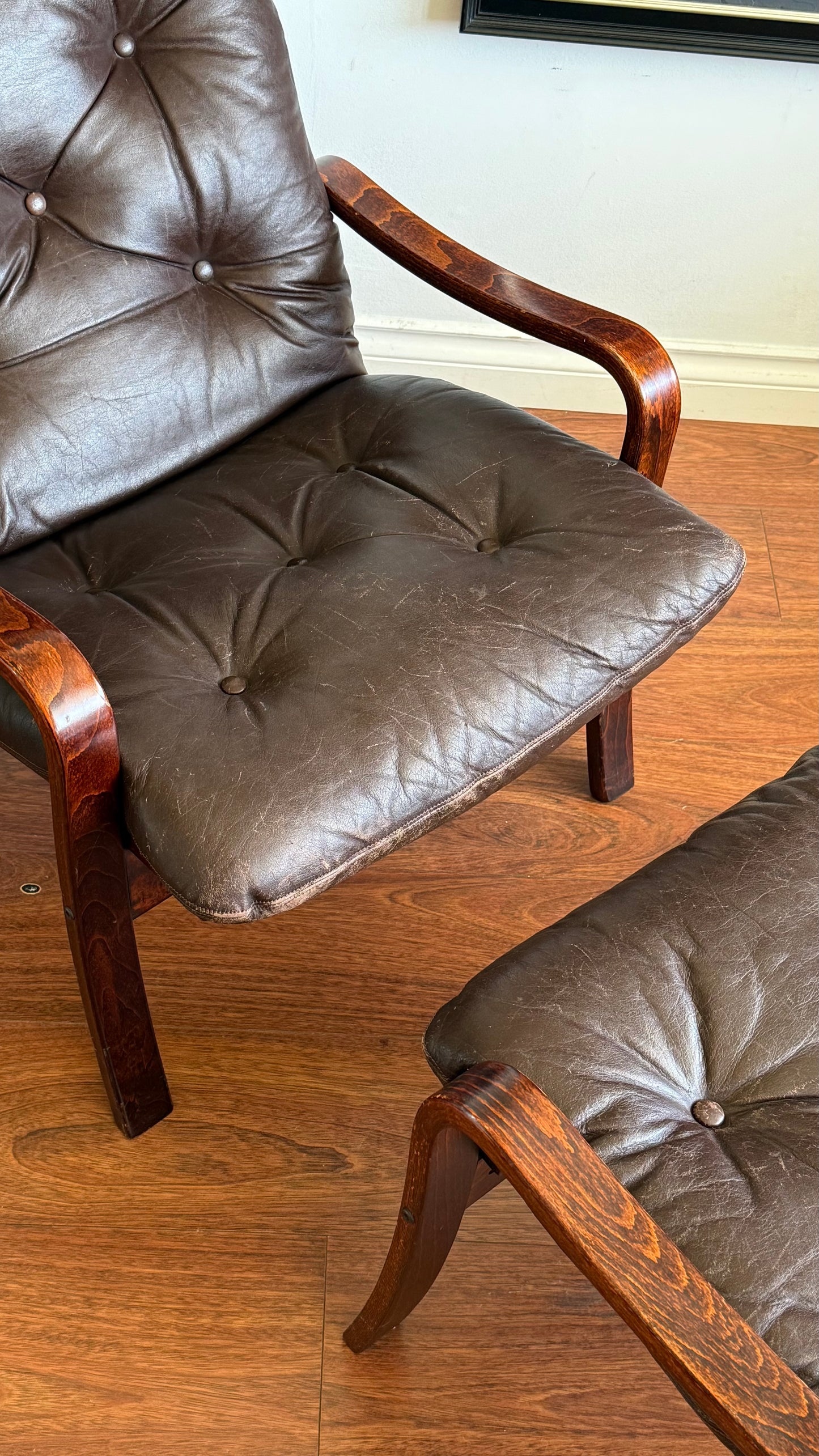 Ca. 1960s Norwegian Lounge Chair with Ottoman