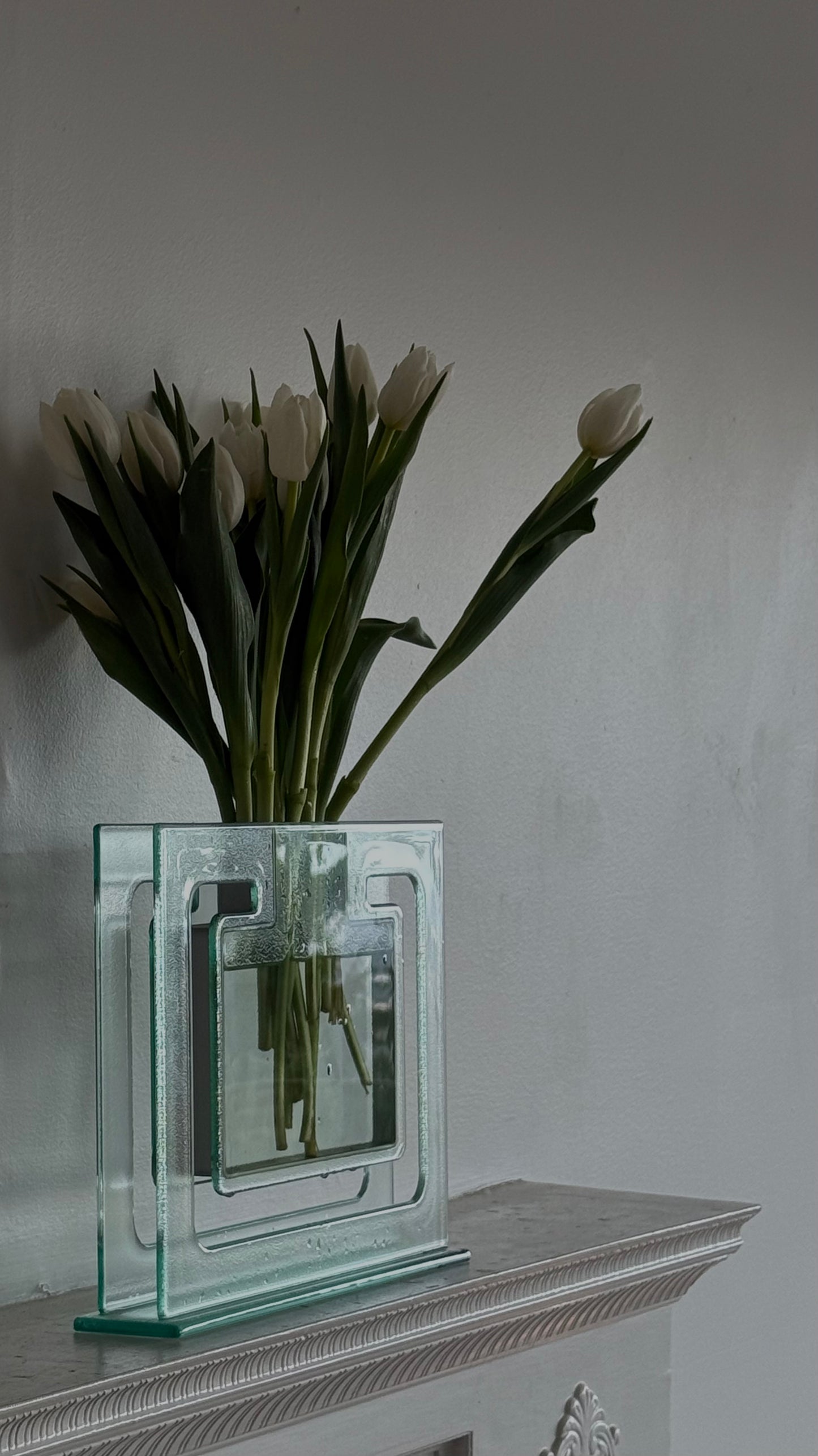 Post Mod Glass and Aluminum Vase