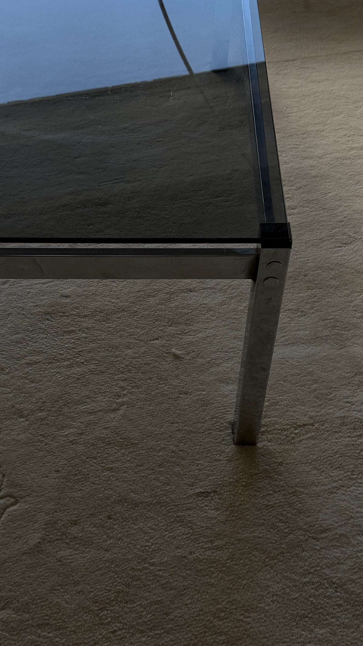 MCM Chrome & Smoky Glass Coffee Table