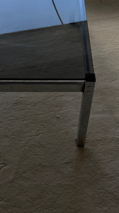 MCM Chrome & Smoky Glass Coffee Table