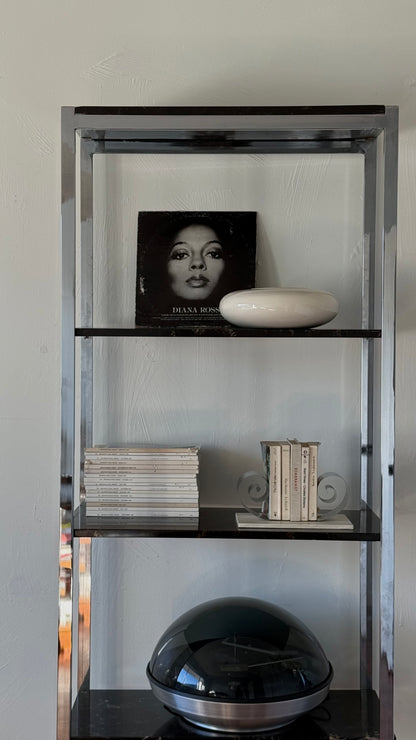 MCM Chrome and Marble étagère shelf