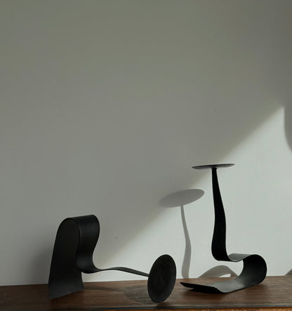 Post Mod Metal Wavy Candleholders
