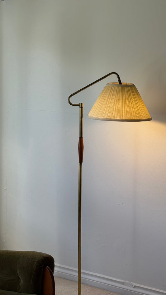 C.1960s Brass and Wood Lamp
