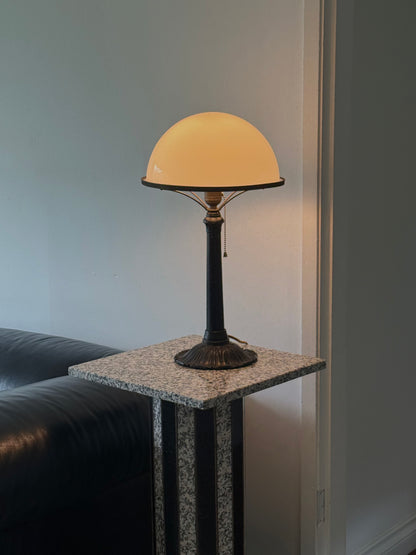 1930s IRON & GLASS TABLE LAMP