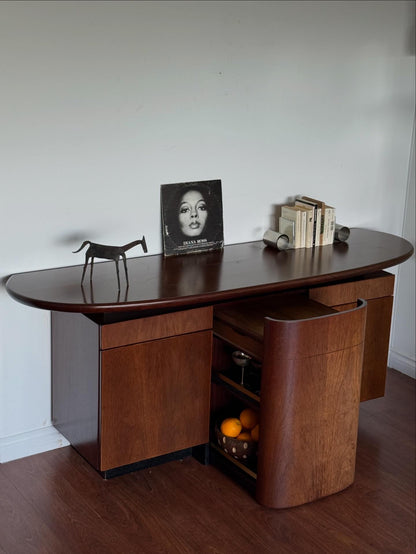 1970s DANISH SIDEBOARD with BAR CART