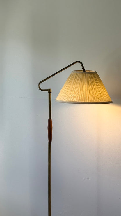 C.1960s Brass and Wood Lamp